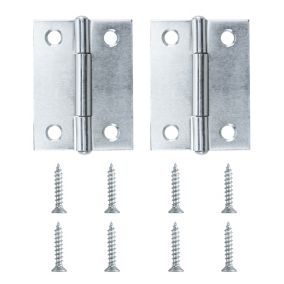 Zinc-plated Metal Butt Door hinge NO89 (L)50mm (W)50mm, Pack of 2