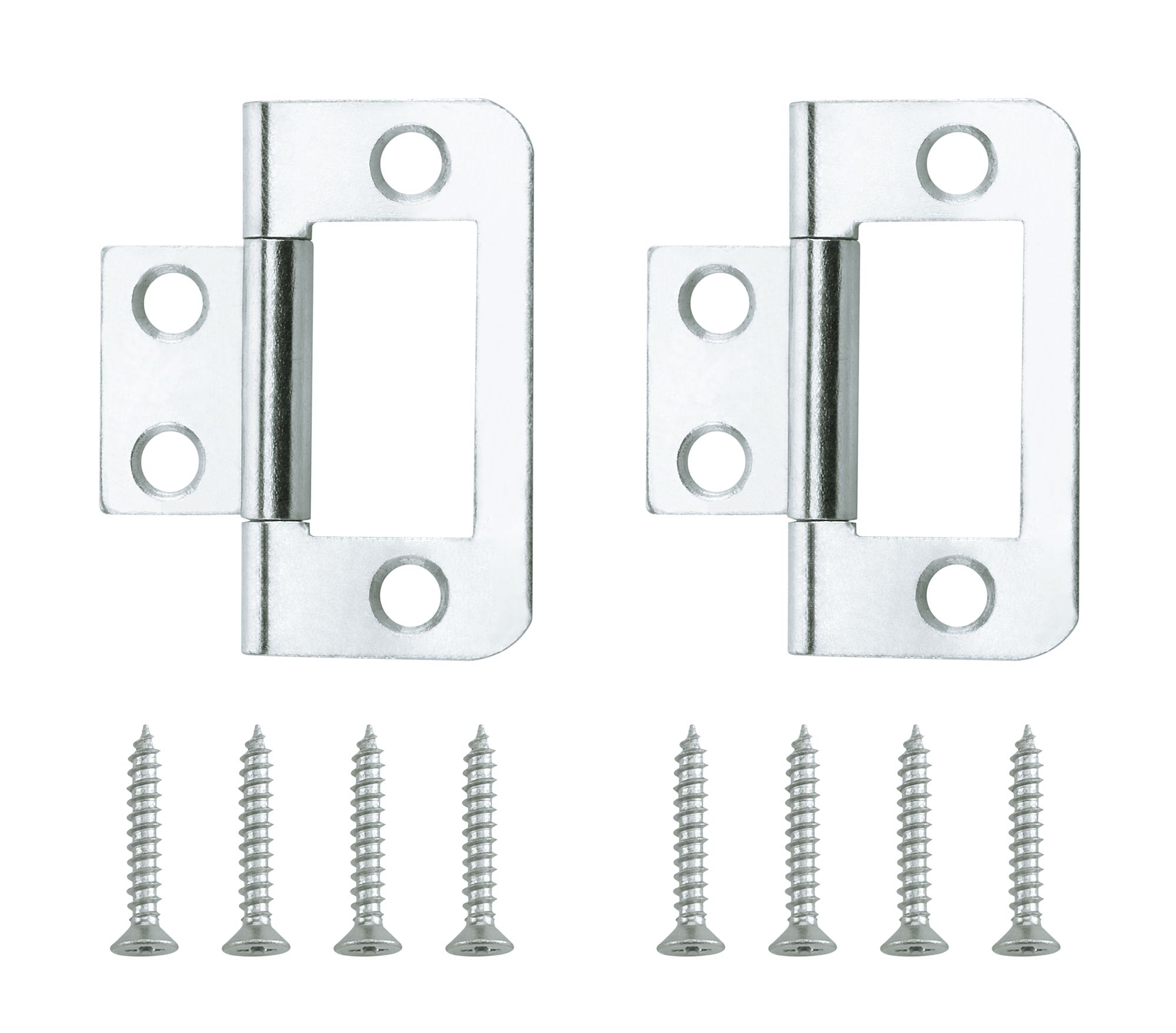 Zinc-plated Metal Flush Door hinge N097 (L)38mm (W)38mm, Pack of 2