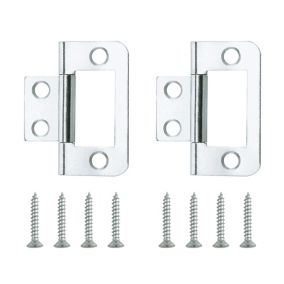 Zinc-plated Metal Flush Door hinge N097 (L)38mm (W)38mm, Pack of 2