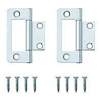 Zinc-plated Metal Flush Door hinge N177 (L)50mm, Pack of 8