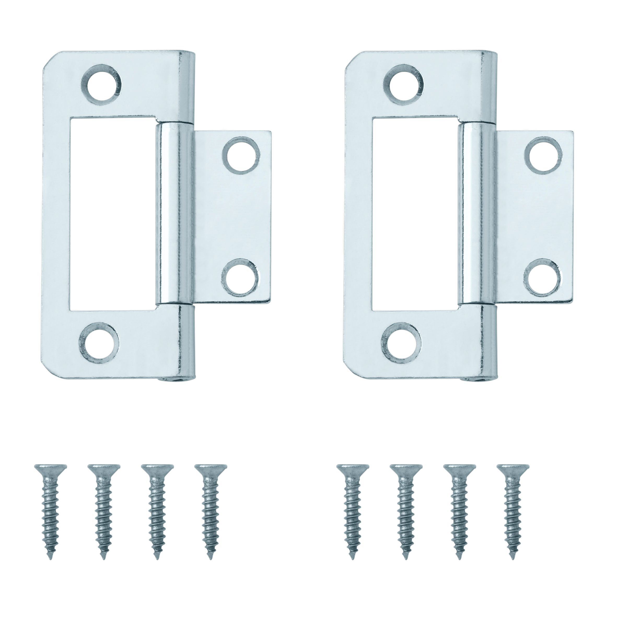 Zinc-plated Metal Flush Door hinge N177 (L)50mm (W)50mm, Pack of 8