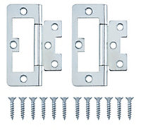 Zinc-plated Metal Flush Door hinge N178 (L)75mm, Pack of 2
