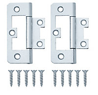 Zinc-plated Metal Flush Door hinge N347 (L)65mm, Pack of 8