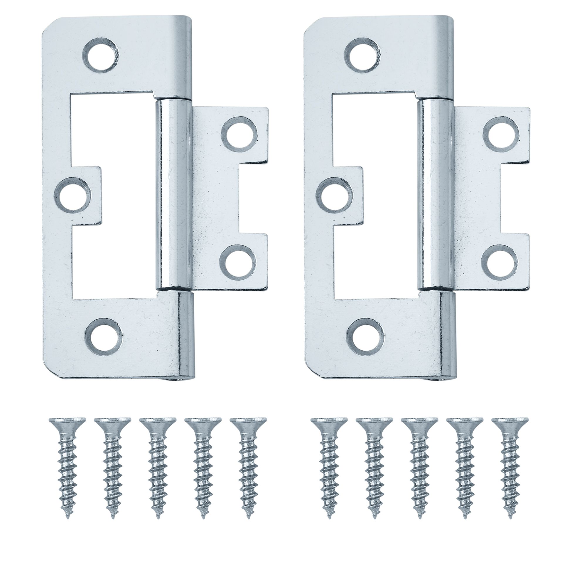 Zinc-plated Metal Flush Door hinge N347 (L)65mm (W)65mm, Pack of 8