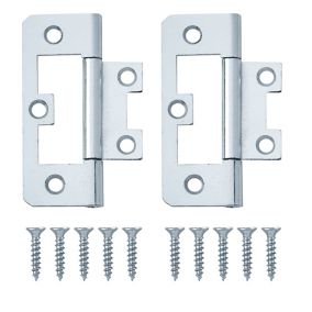 Zinc-plated Metal Flush Door hinge N347 (L)65mm (W)65mm, Pack of 8