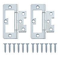 Zinc-plated Metal Flush Door hinge N348 (L)75mm, Pack of 8