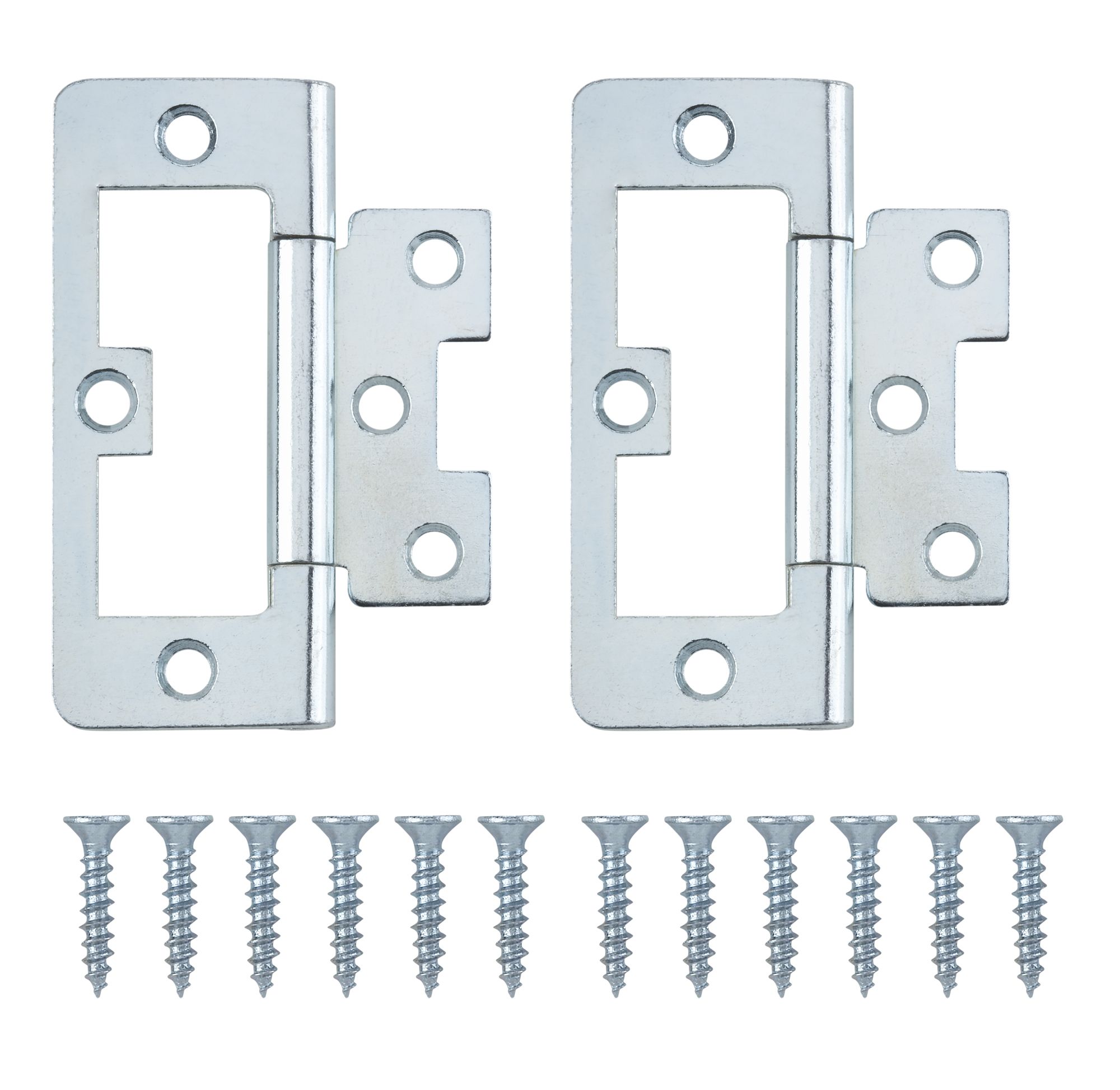 Zinc-plated Metal Flush Door hinge N348 (L)75mm (W)75mm, Pack of 8