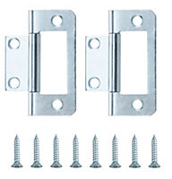 Zinc-plated Metal Flush Door hinge NO99 (L)50mm, Pack of 2