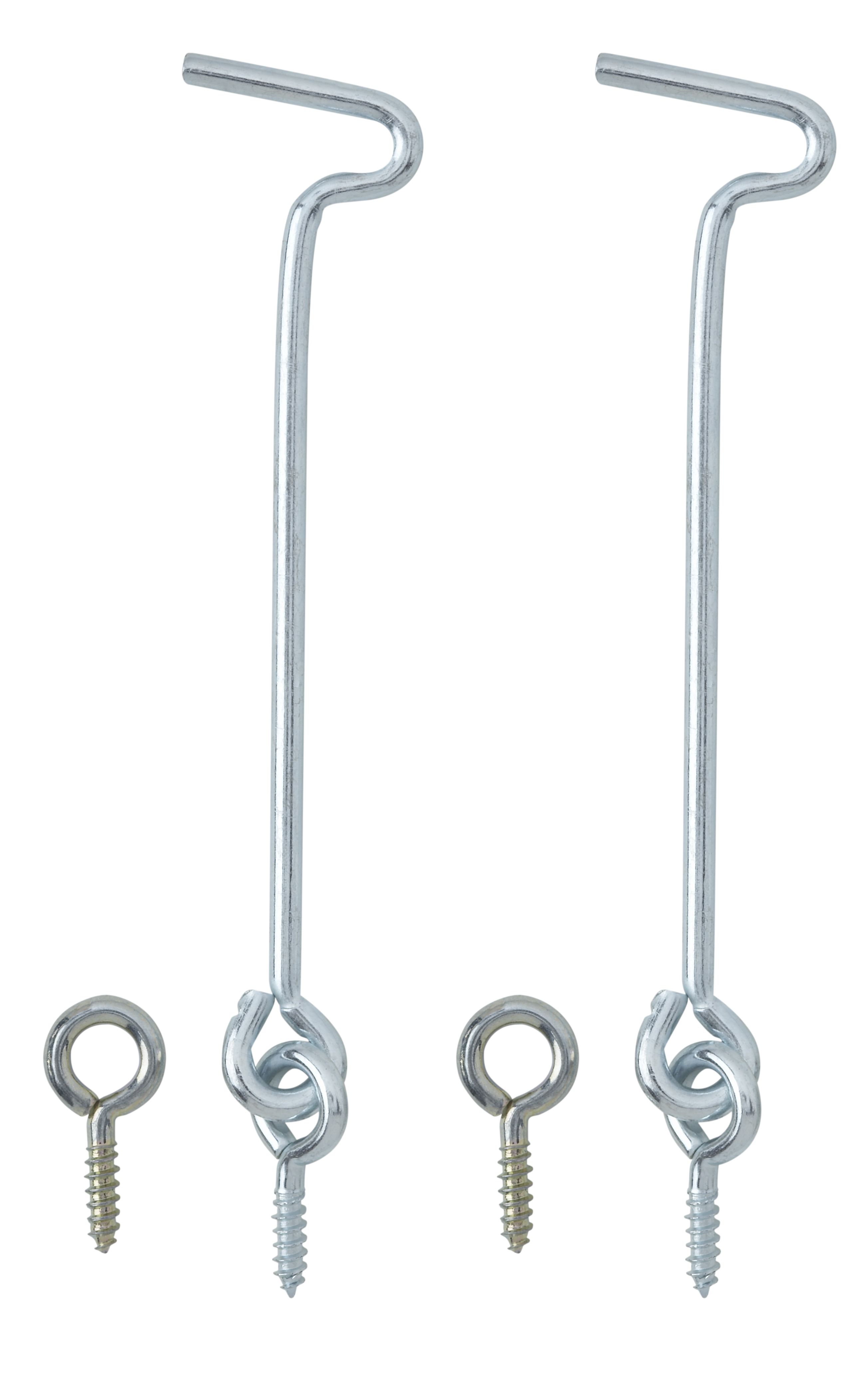 Gate Hooks & Eyes 50mm Bright Zinc Plated 2 Pack