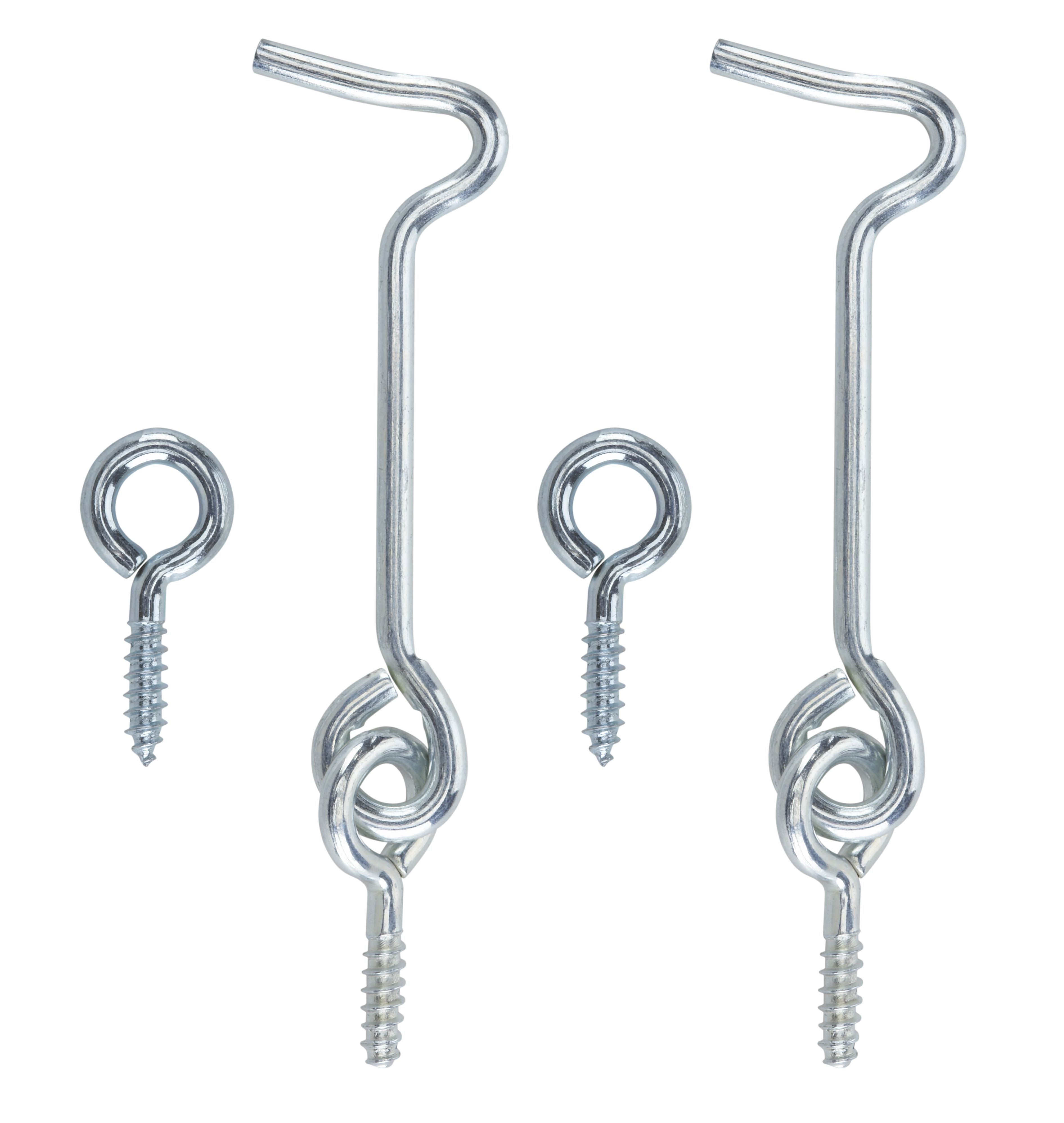 Zinc-plated Metal Gate hook & eye (L)51mm, Pack of 2