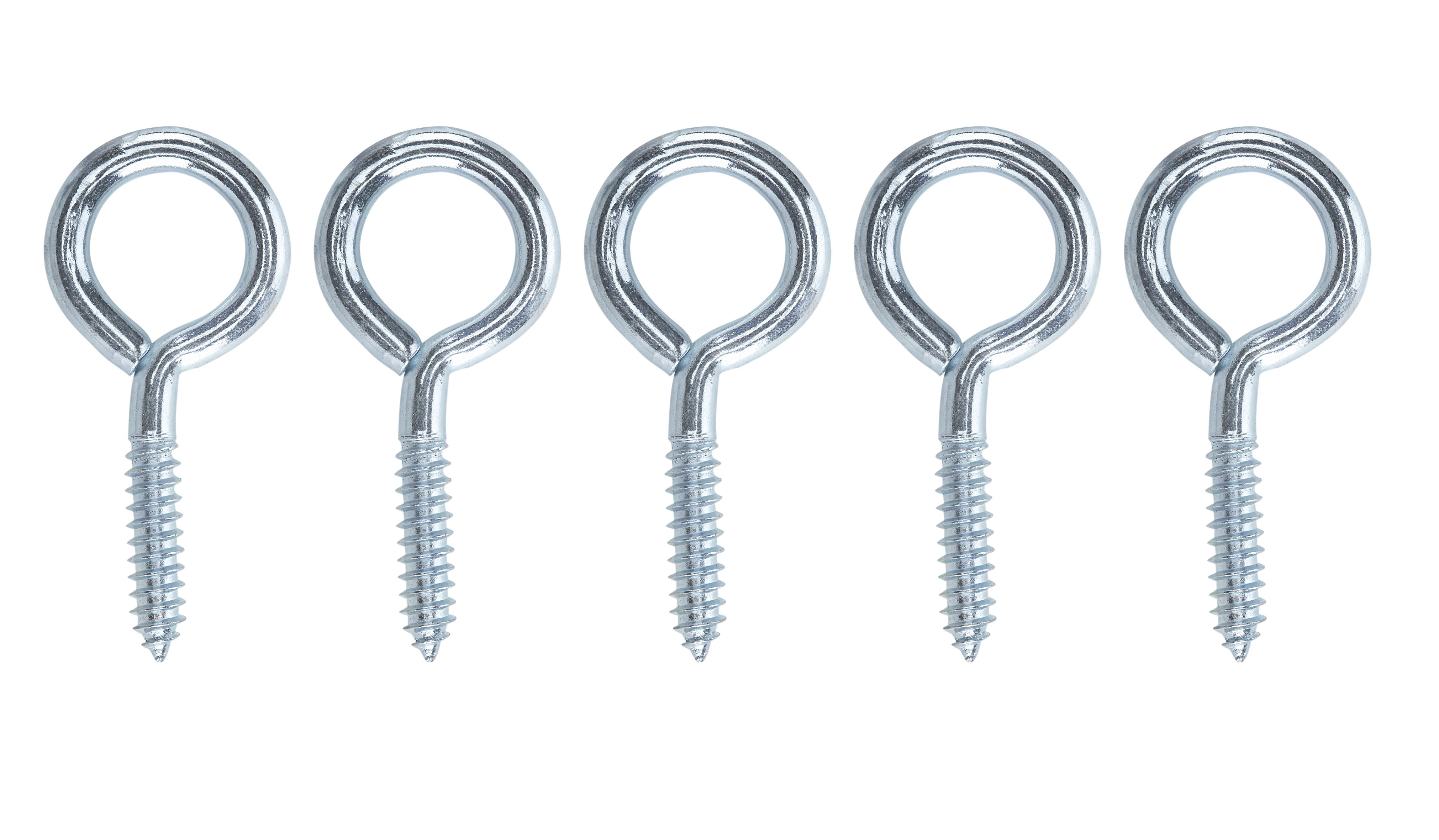 Zinc-plated Metal Large Screw eye (L)26mm, Pack of 25