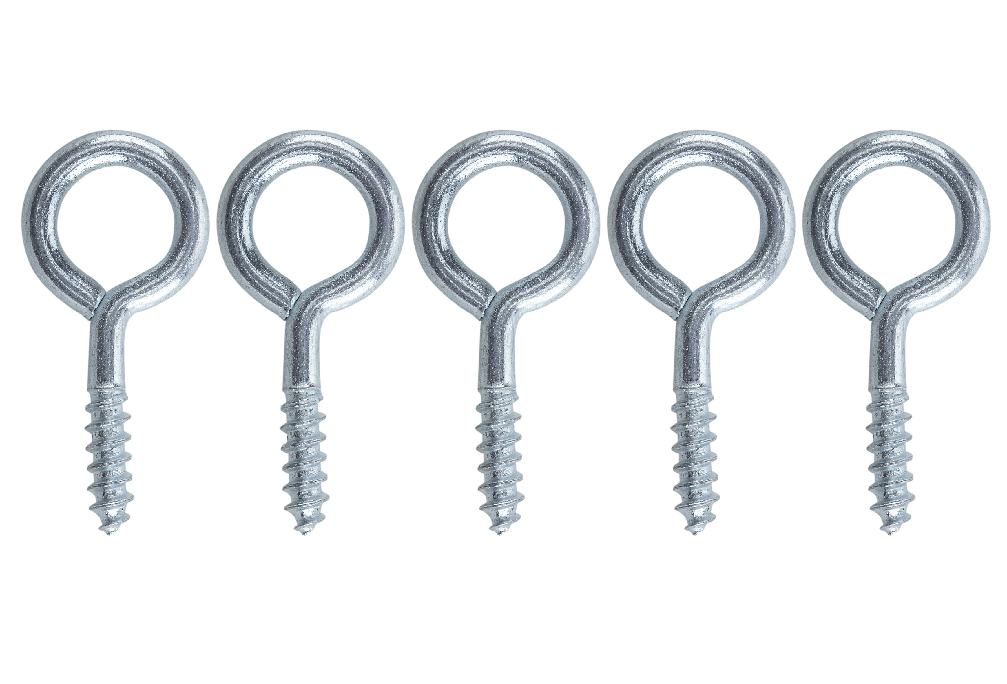 Zinc-plated Metal Medium Screw eye (L)14mm, Pack of 25 | DIY at B&Q