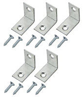 Zinc-plated Mild steel Corner bracket (H)1.5mm (W)25.5mm (L)25mm, Pack of 20