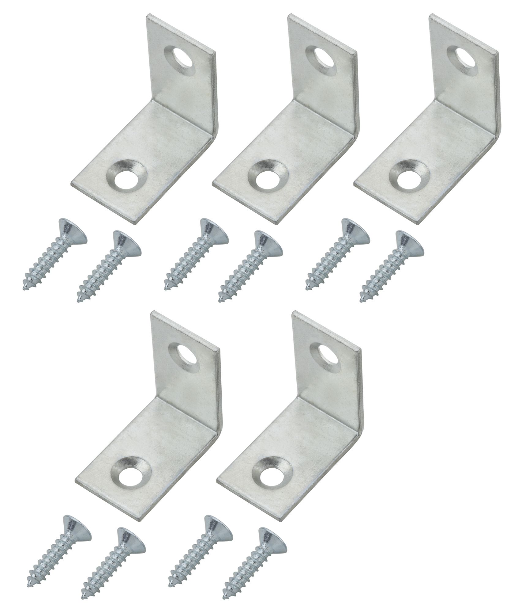 Zinc-plated Mild steel Corner bracket (H)1.5mm (W)25.5mm (L)25mm, Pack of 20