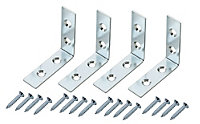 Zinc-plated Mild steel Corner bracket (H)1.5mm (W)50.5mm (L)50mm, Pack of 4