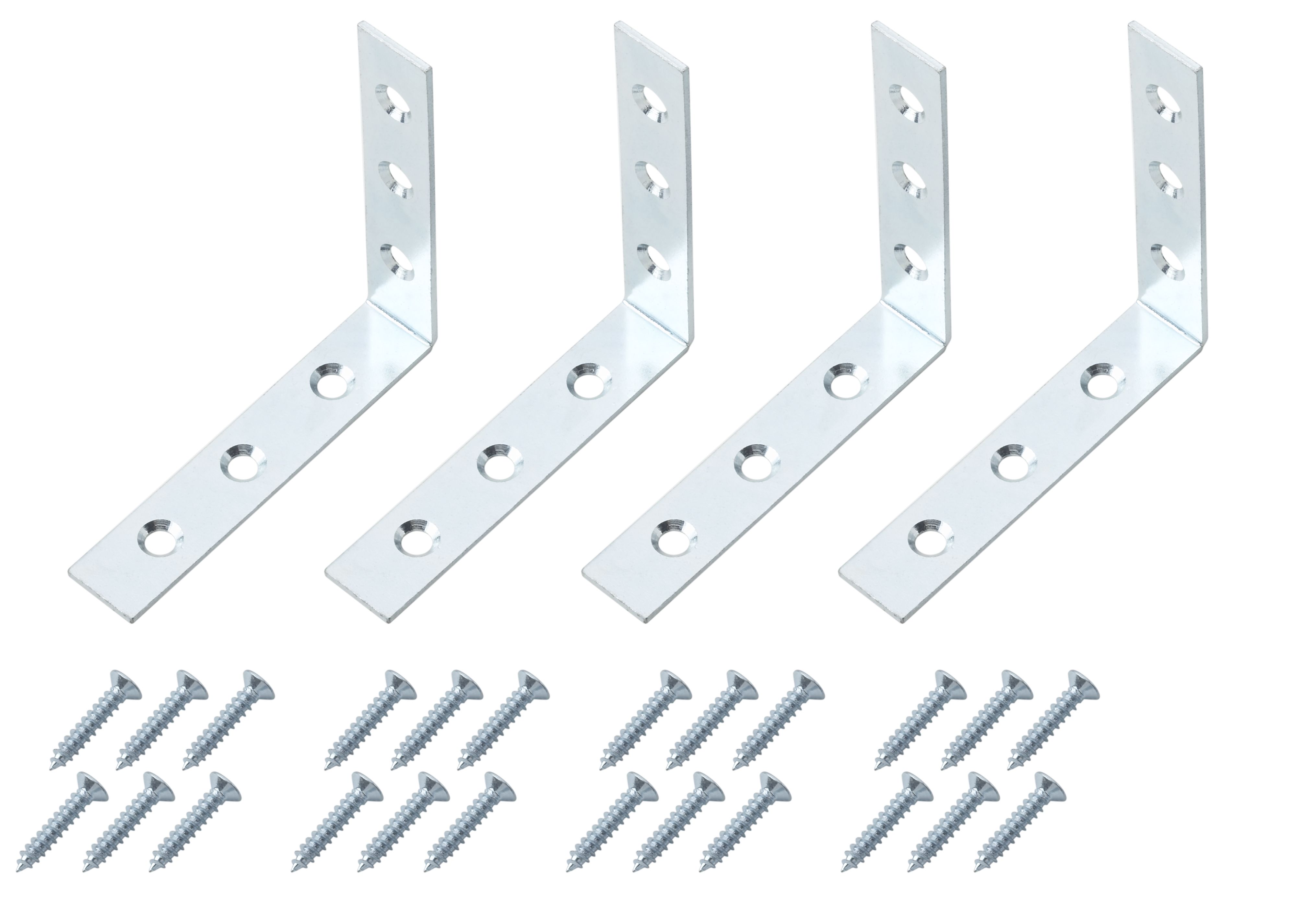 Zinc-plated Mild steel Corner bracket (H)1.5mm (W)76.5mm (L)75mm