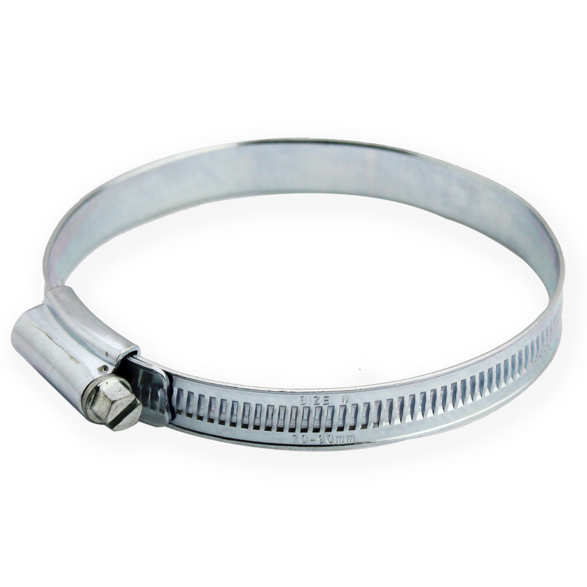 Zinc-plated Steel 70mm- 90mm Hose clip, Pack of 2