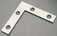 Zinc-plated Steel Corner plate (L)75.5mm (W)16.5mm (T)75.5mm, Pack of 10