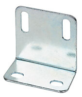 Zinc-plated Steel Stretcher plate (H)48mm (W)1.6mm (L)25mm, Pack of 10