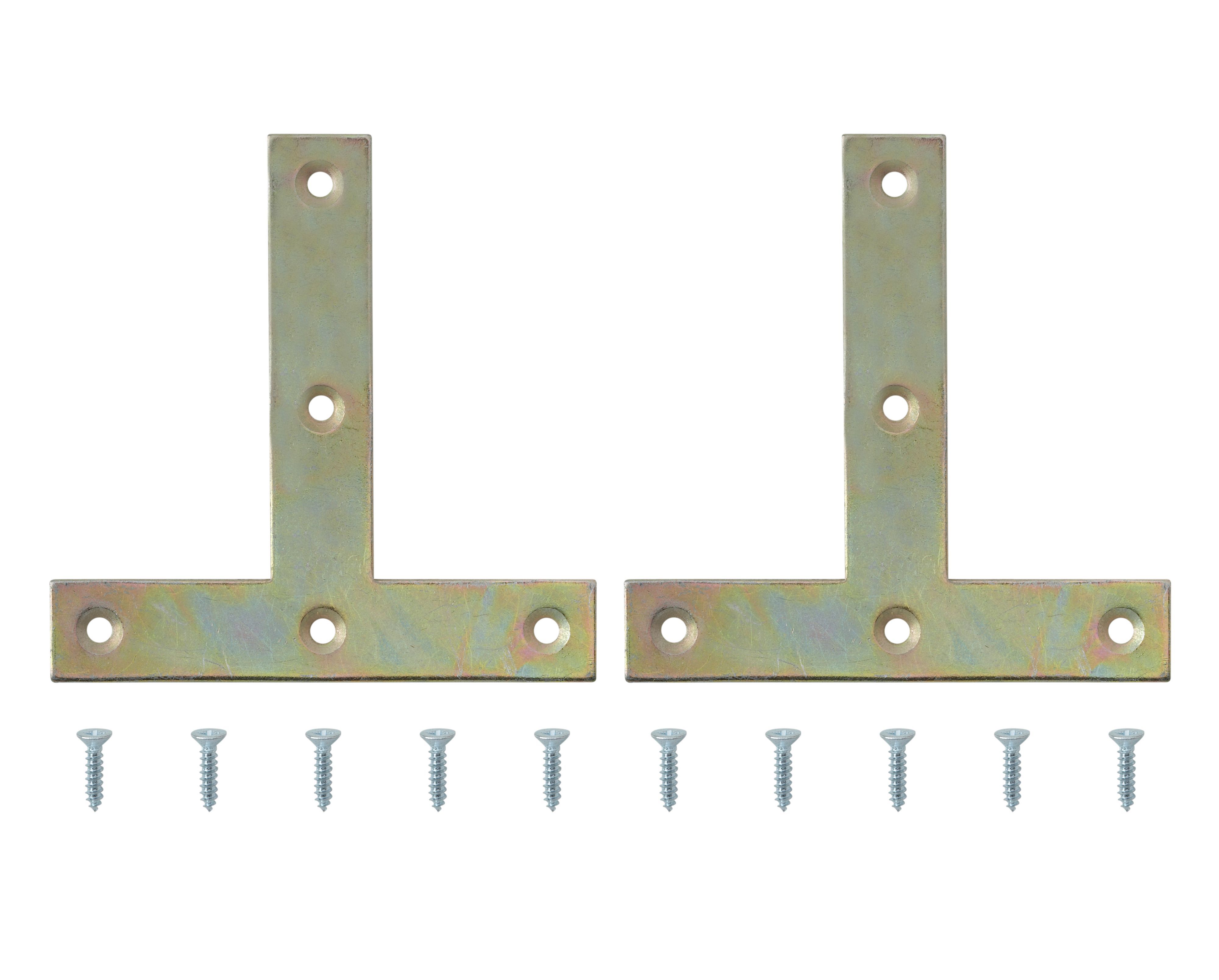 Zinc-plated Steel Tee plate (L)100mm (W)100mm (T)13mm