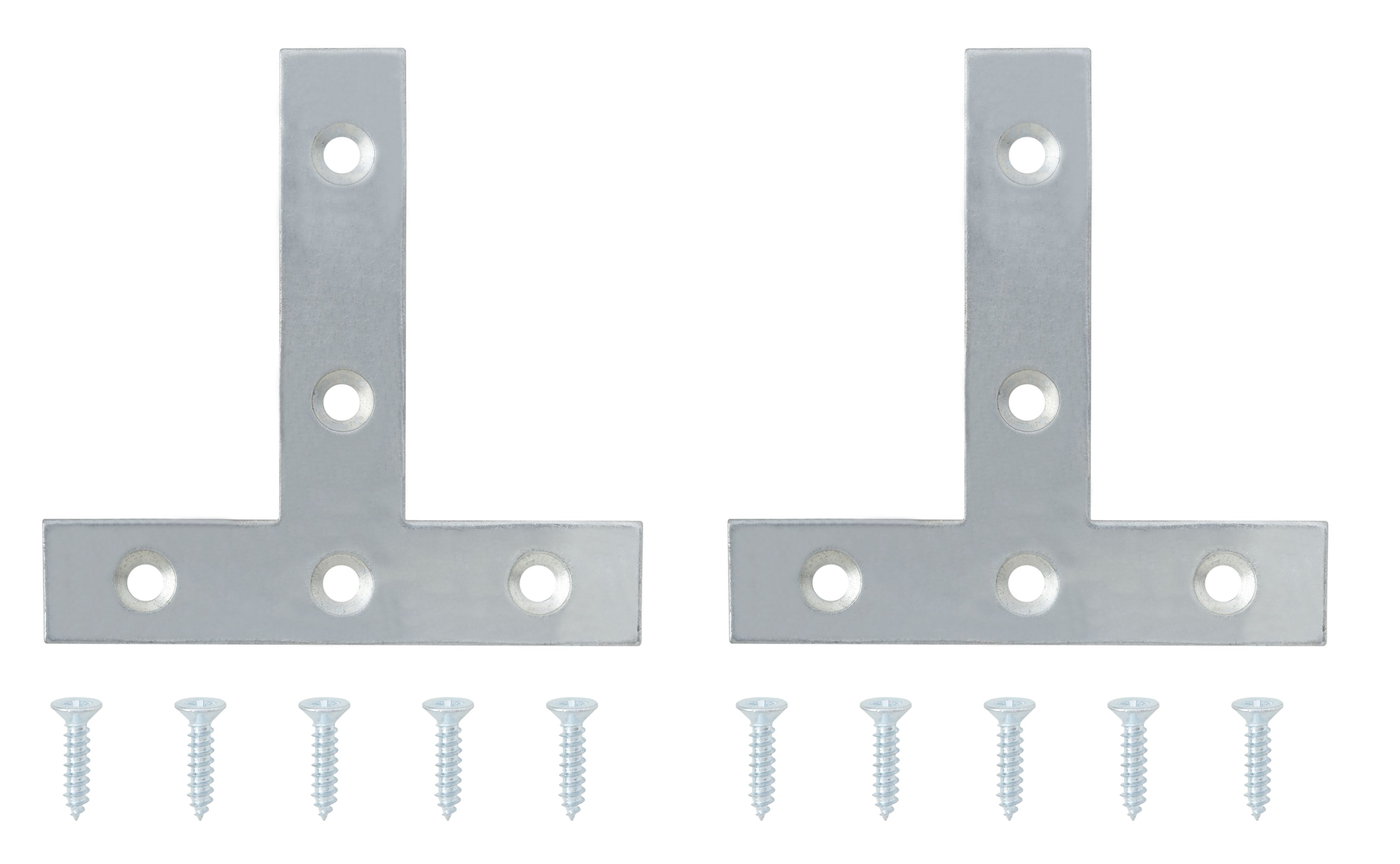 Zinc-plated Steel Tee plate (L)75mm (W)75mm (T)1.4mm