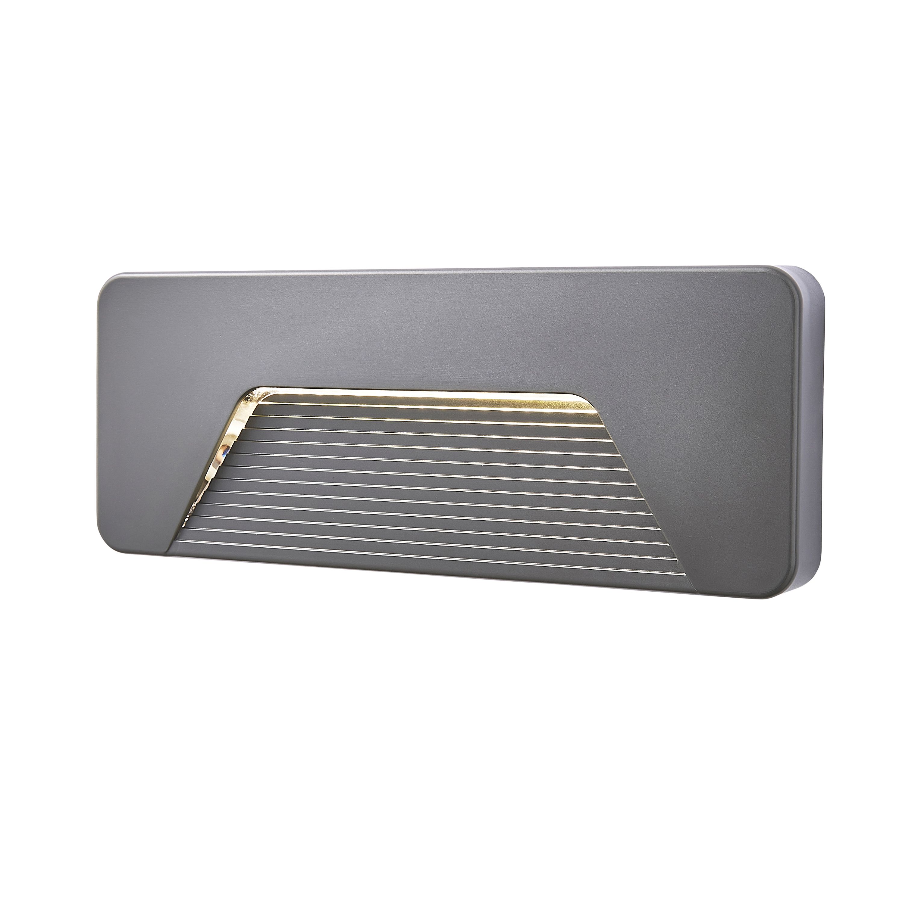 Zinc Soryx Fixed Matt Anthracite Charcoal effect Mains-powered Integrated LED Outdoor brick ON/OFF Wall light 280lm (Dia)21cm