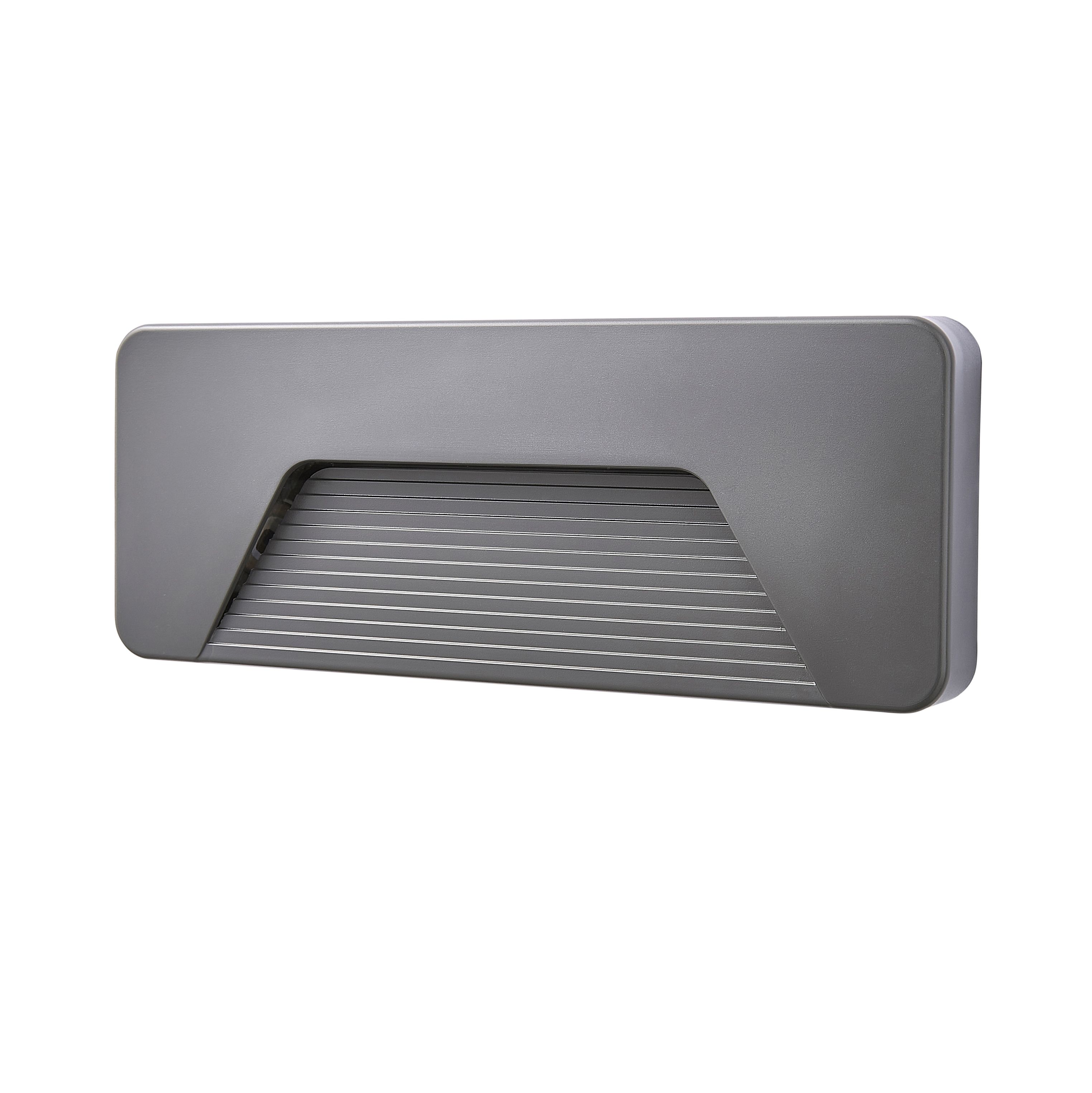 Zinc Soryx Fixed Matt Anthracite Charcoal effect Mains-powered Integrated LED Outdoor brick ON/OFF Wall light 280lm (Dia)21cm