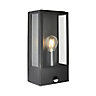 Zinc Thora Fixed Matt Black LED PIR Motion sensor Outdoor Box Wall lantern 10W