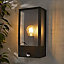 Zinc Thora Fixed Matt Black LED PIR Motion sensor Outdoor Box Wall light 10W