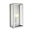 Zinc Thora Fixed Matt silver effect Mains-powered LED Outdoor Box Wall lantern (Dia)10cm