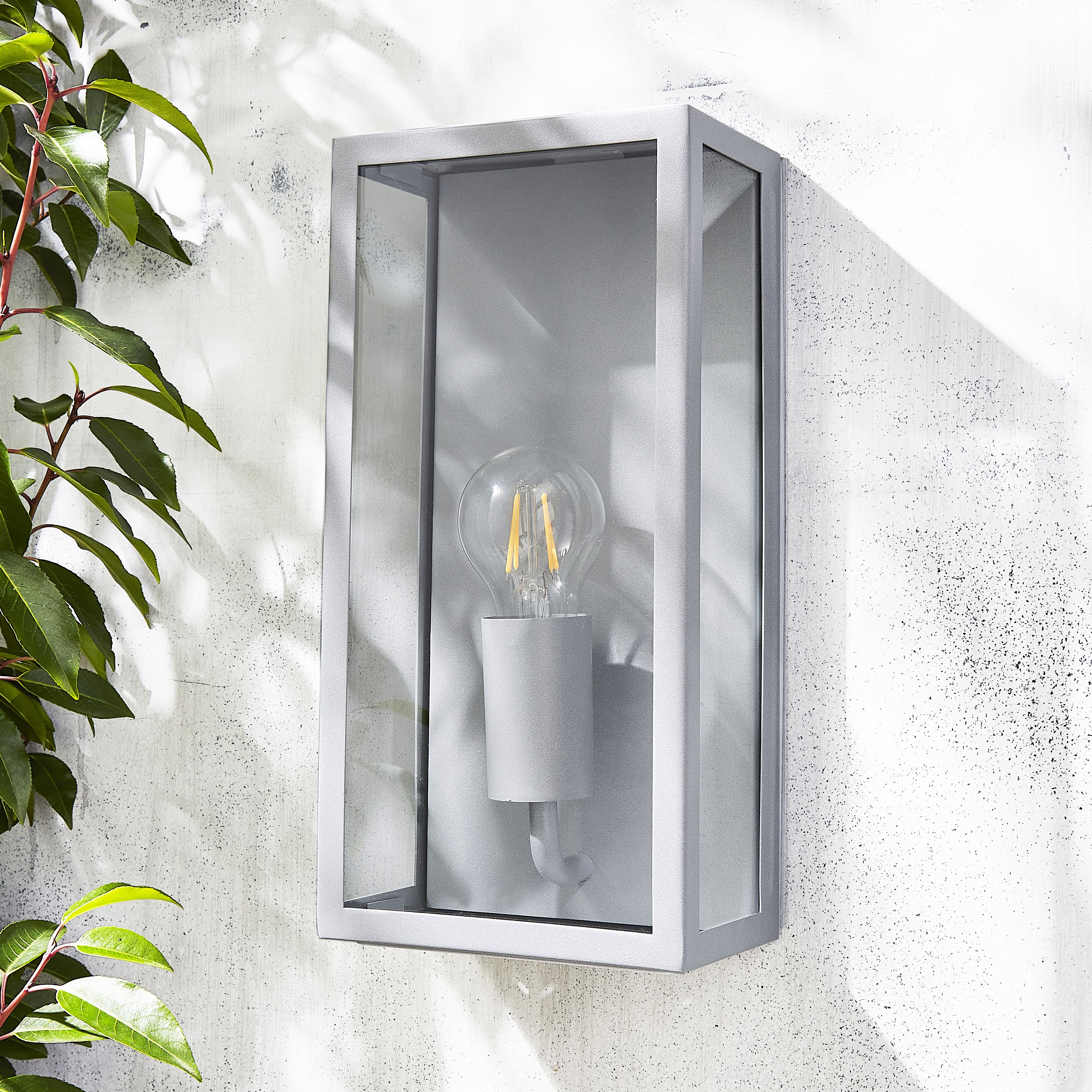 Zinc Thora LED Outdoor Matt silver effect Wall light - 4