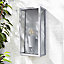 Zinc Thora Fixed Matt Silver effect Mains-powered LED Outdoor ON/OFF Wall light (Dia)16cm