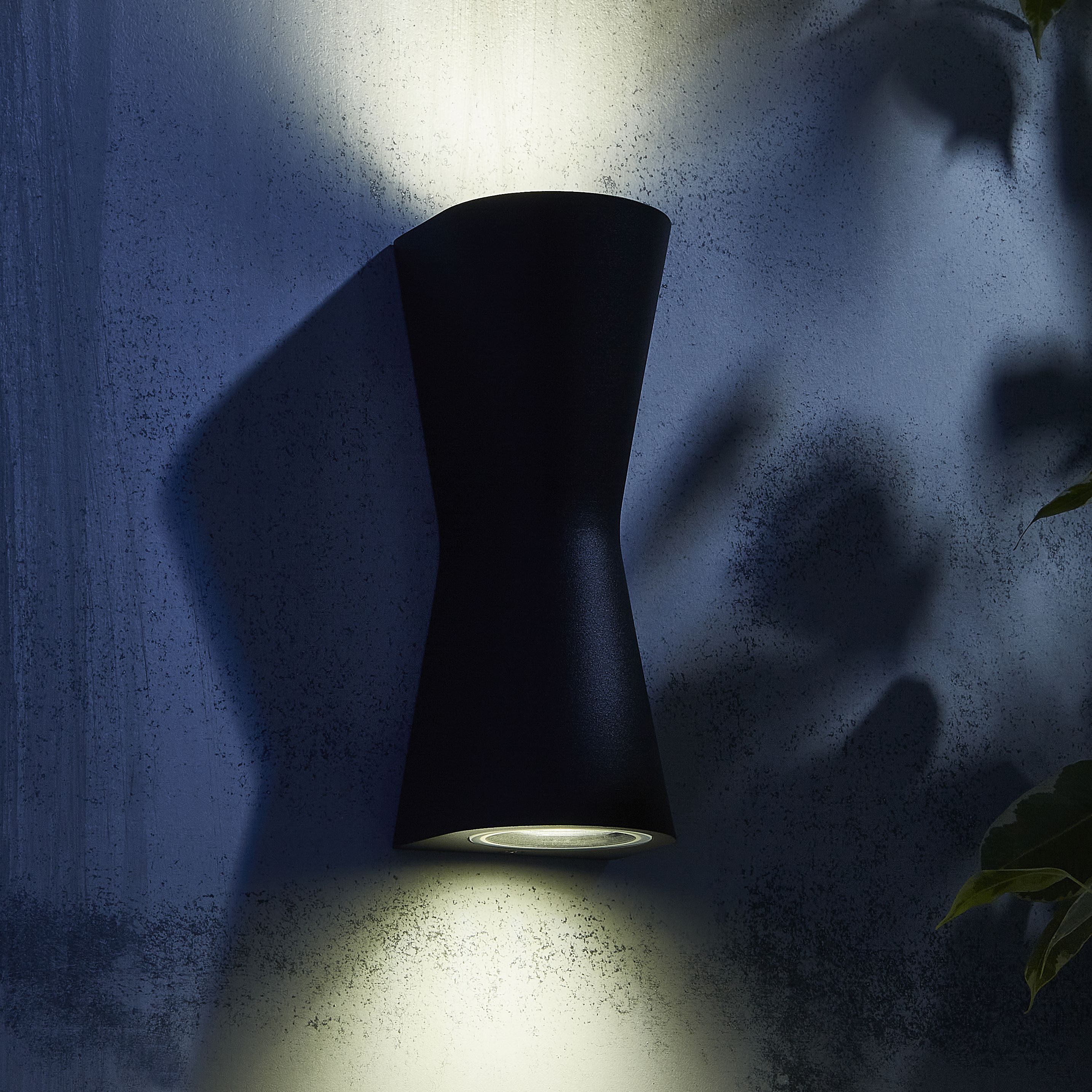 Zinc Vanir Fixed Matt Anthracite Charcoal effect Mains-powered LED Outdoor Cone Wall light (Dia)8cm - 3