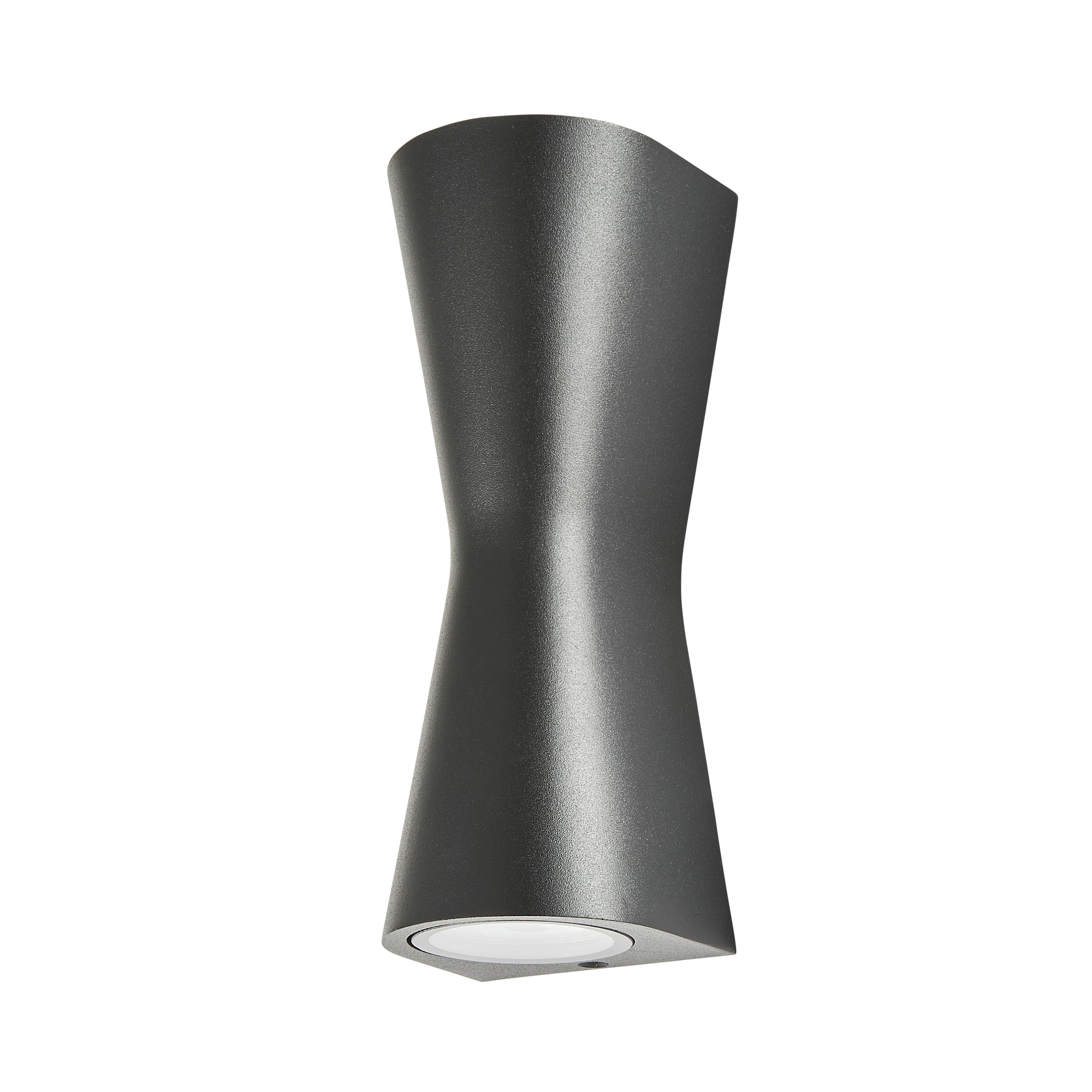 Zinc Vanir Fixed Matt Black Mains-powered LED Outdoor On/Off Wall light (Dia)8cm - 3