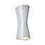 Zinc Vanir Fixed Matt Silver effect Mains-powered LED Outdoor Cone Wall light (Dia)8cm