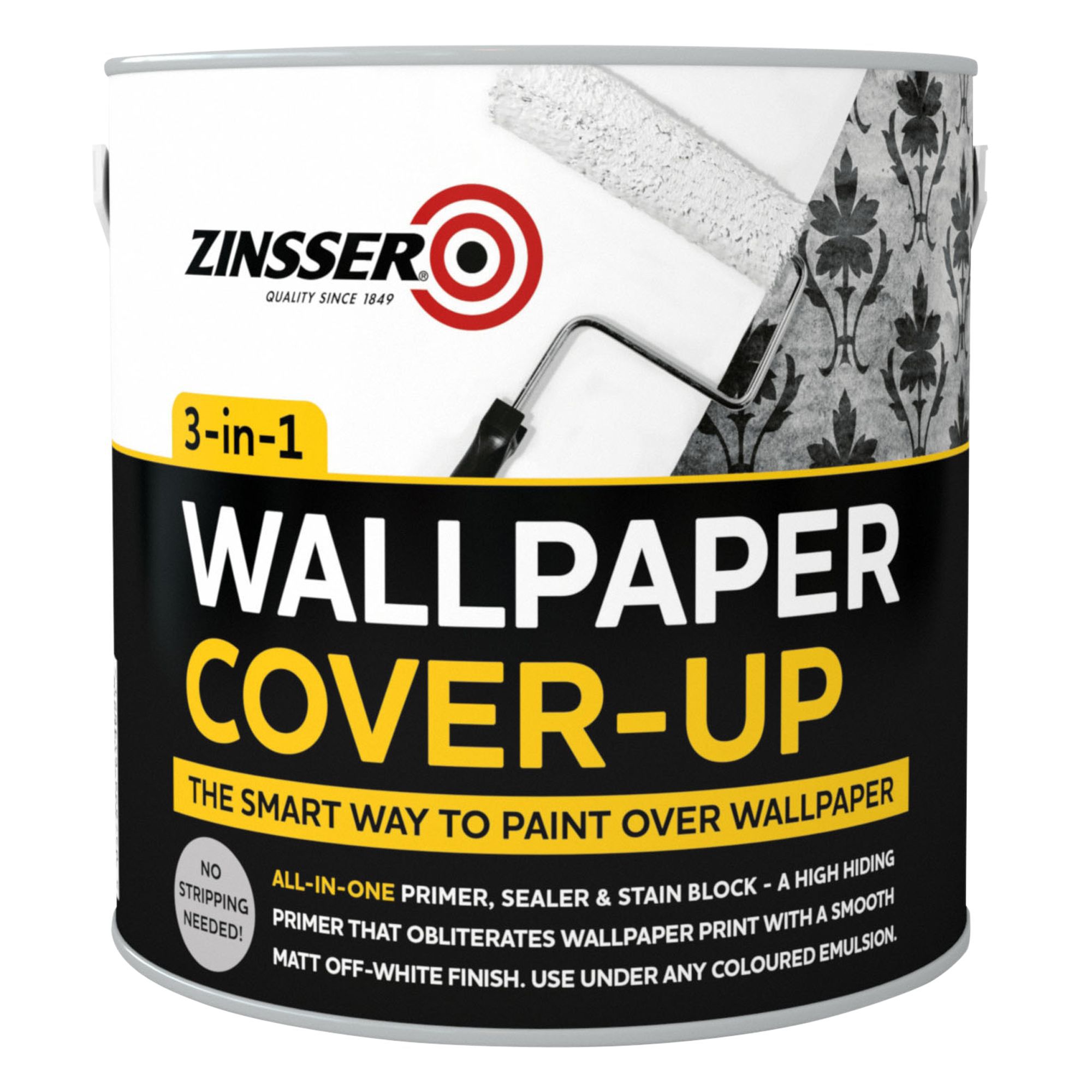 Zinsser 3-in-1 Off white Wallpaper Matt Cover-up paint, 2.5L