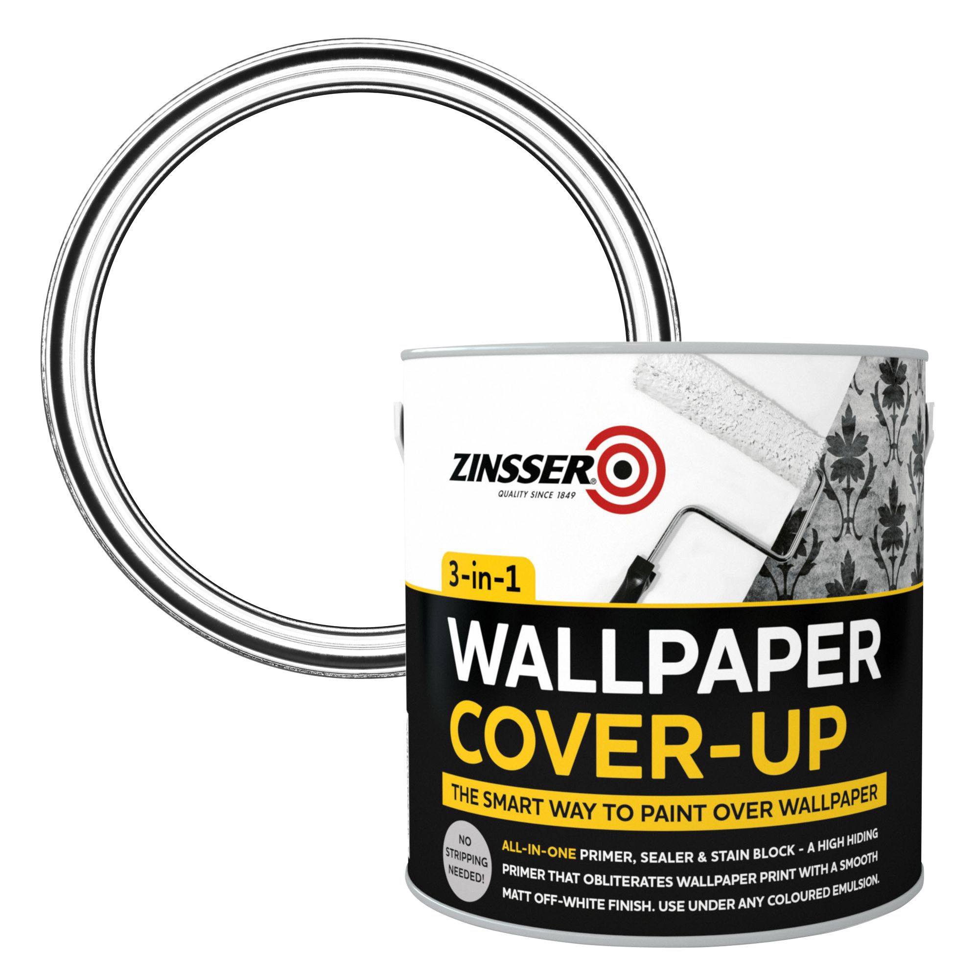 Zinsser 3 In 1 Off White Wallpaper Matt Cover Up Paint 2 5 Diy At B Q