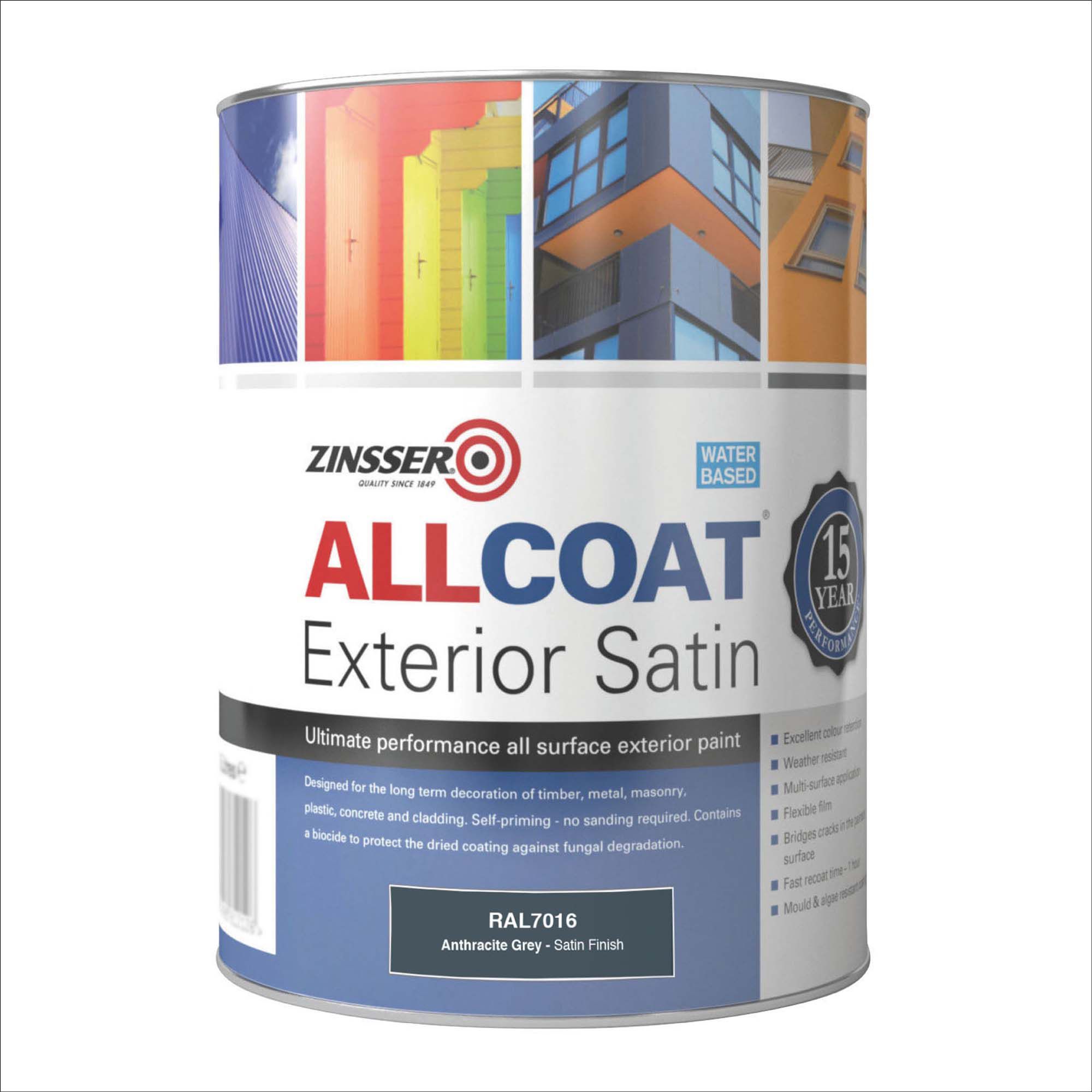 Zinsser AllCoat Anthracite Satinwood Multi-surface paint - 3