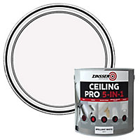Zinsser Ceiling Pro White Plasterboard Matt Cover-up paint, 2.5L