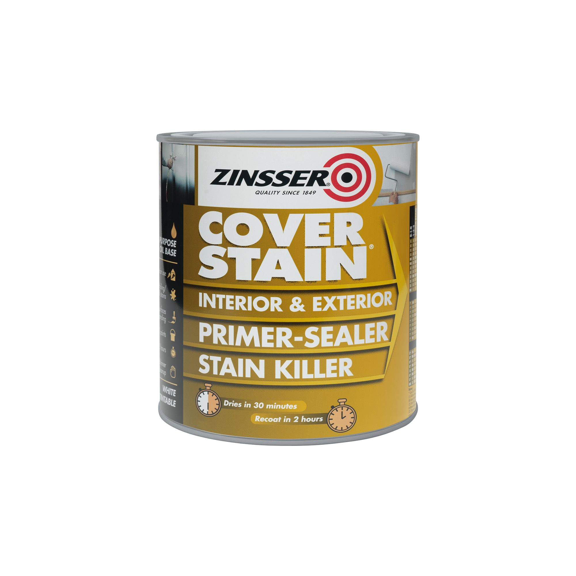 Zinsser Coverstain White Multisurface Wood Primer & sealer, 1L