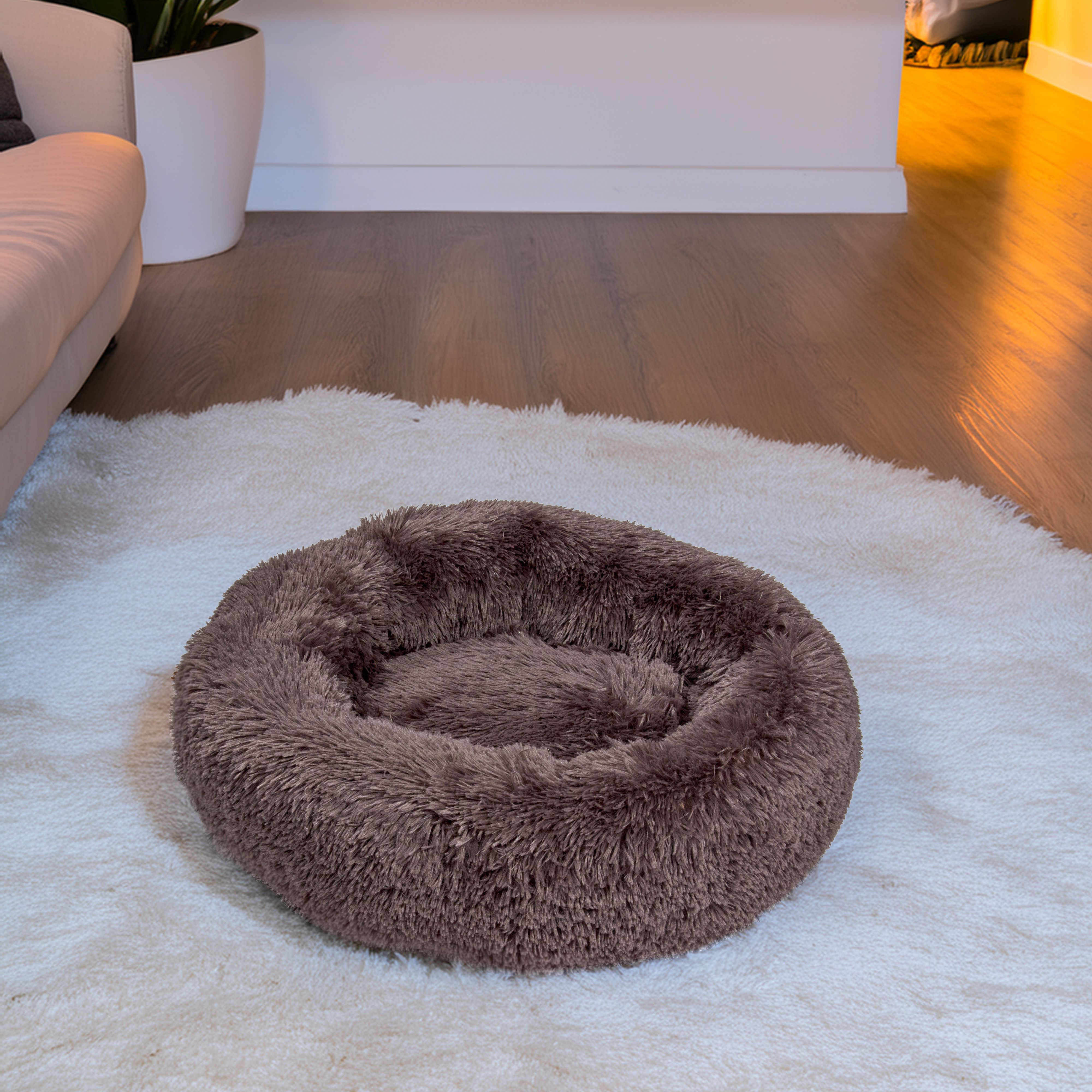 Zoon Calming Shaggy Mink 70cm Large Dog bed