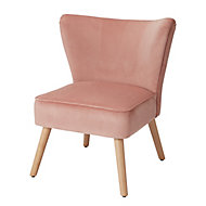Zorita Rose Velvet effect Occasional chair (H)830mm (W)650mm (D)715mm