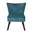 Zorita Teal Velvet effect Occasional chair (H)830mm (W)650mm (D)715mm