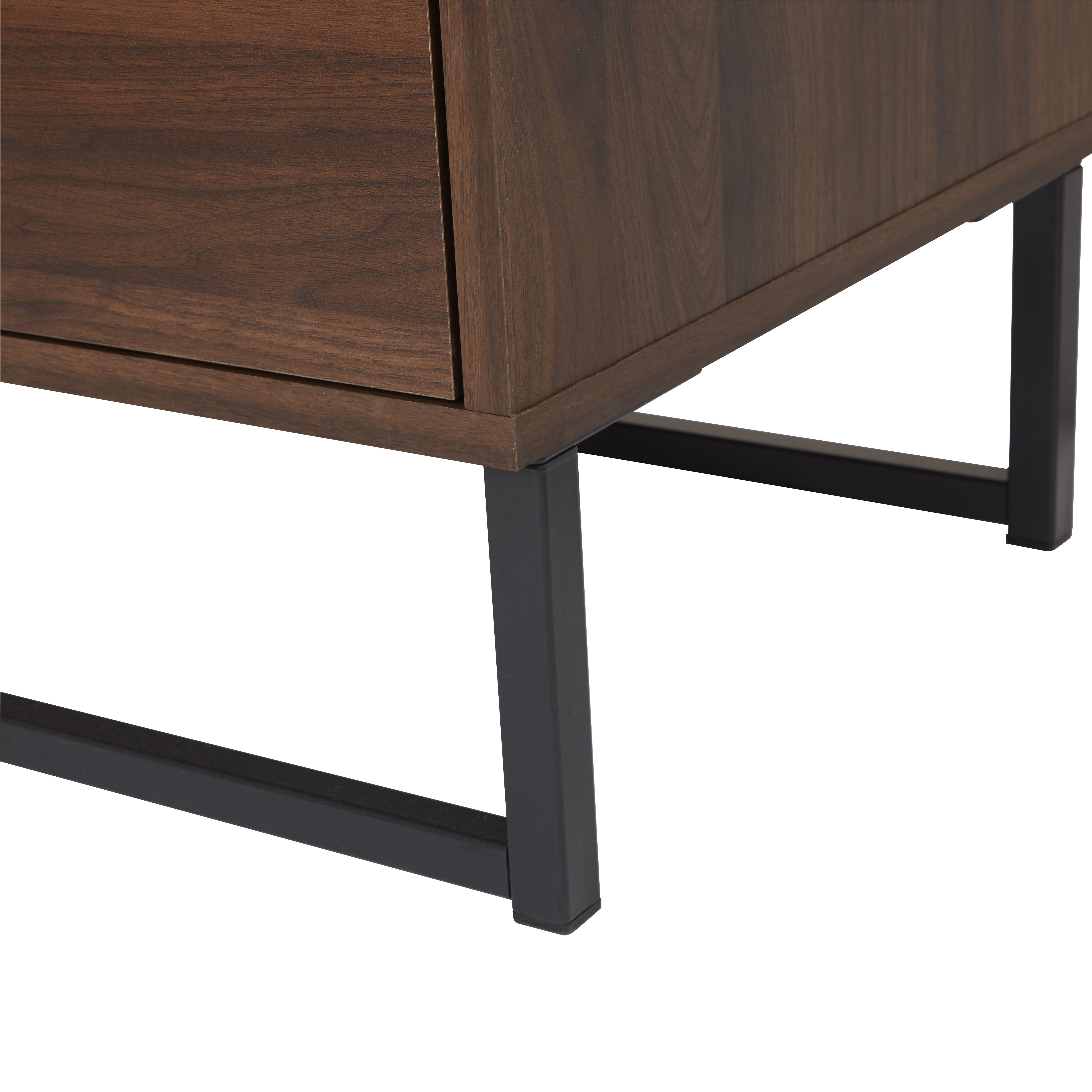Zorras Matt walnut effect 3 Drawer Industrial Deep Chest (H)950mm (W)850mm (D)400mm