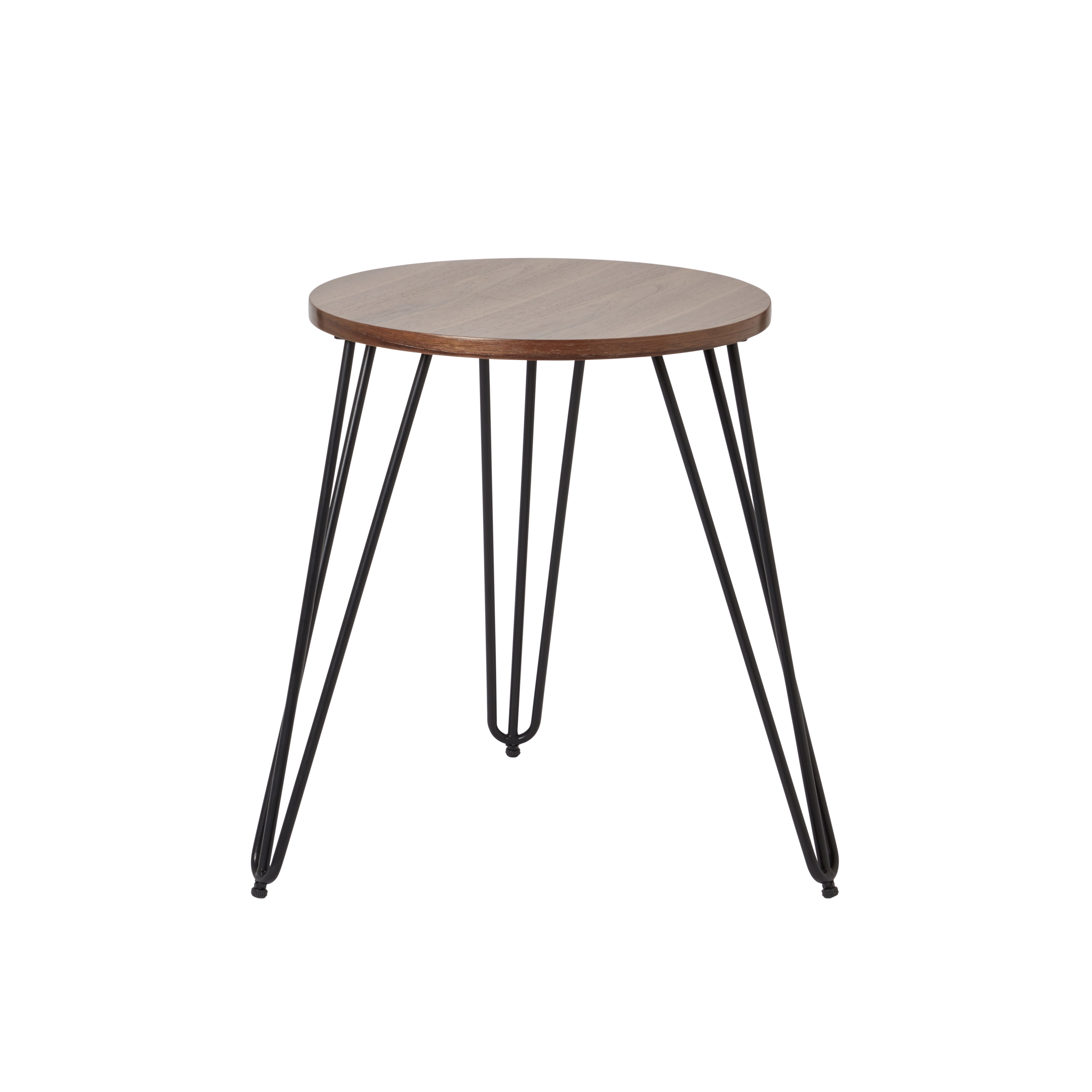 Zorras Matt walnut effect Side table (H)50cm (W)48.3cm (D)48.3cm
