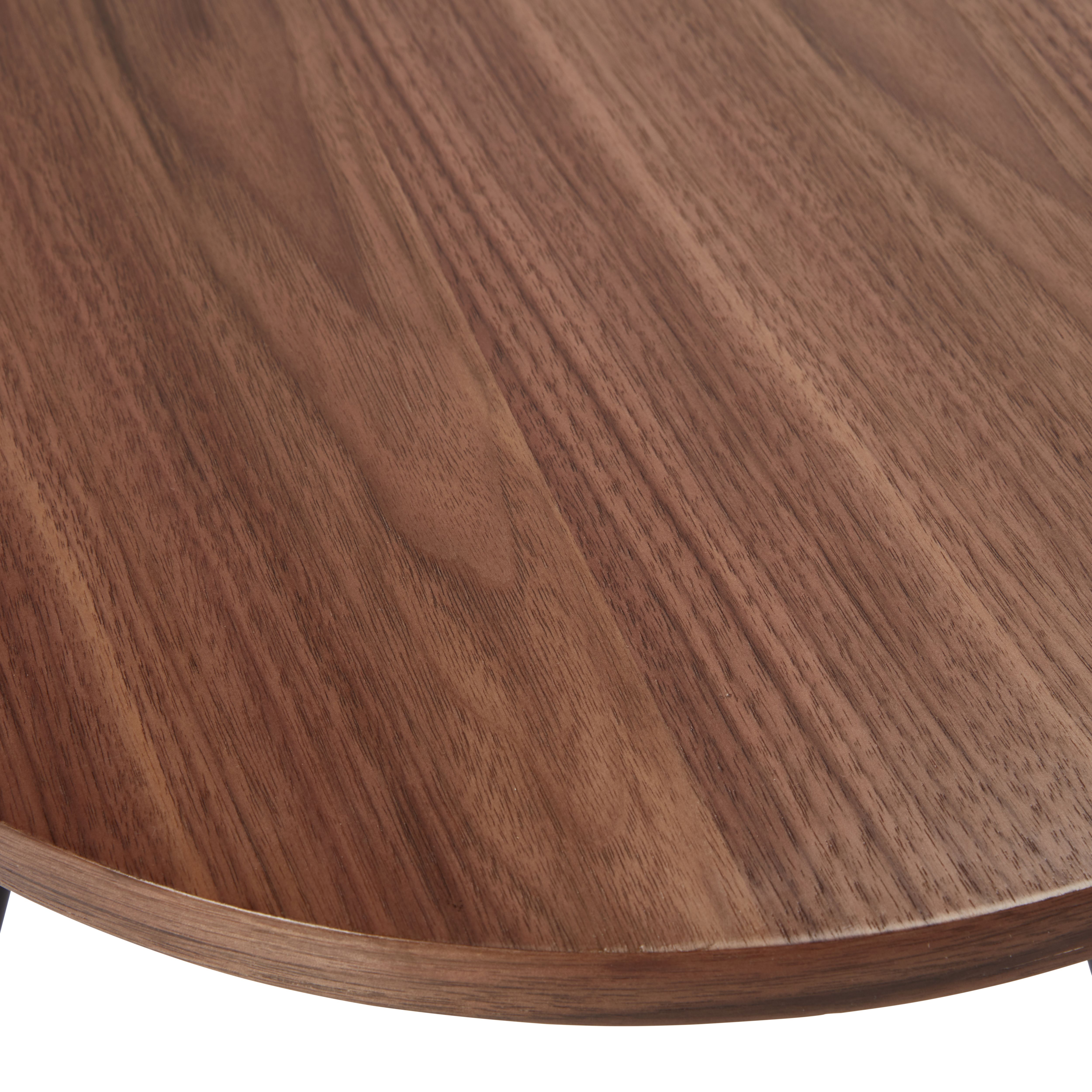 Zorras Matt walnut effect Side table (H)50cm (W)48.3cm (D)48.3cm
