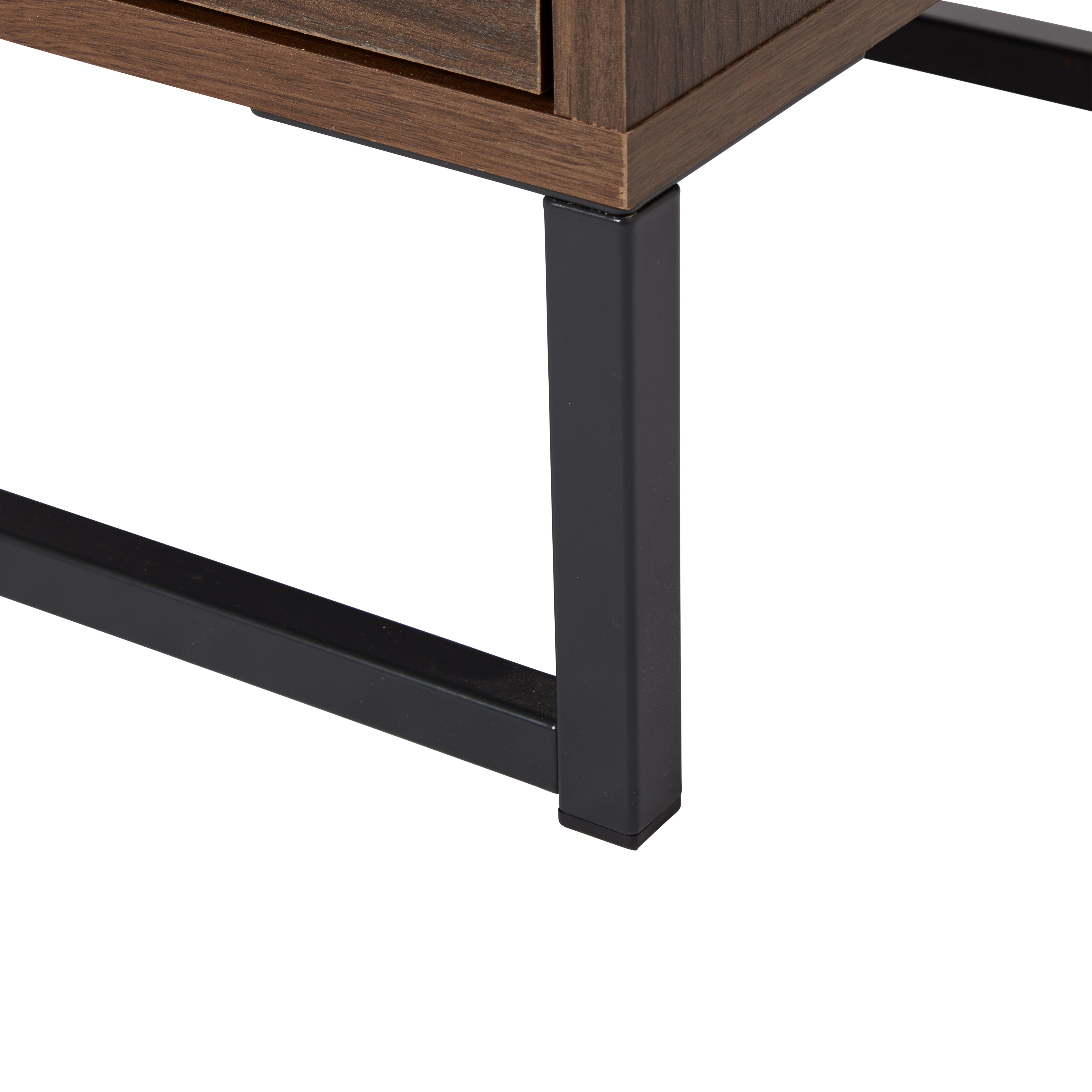 Zorras Walnut effect 2 Drawer Deep Bedside table (H)500mm (W)460mm (D)400mm