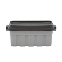 Zunthor Heavy duty Grey Functional 38L Plastic Stackable Storage box & Lid