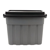 Zunthor Heavy duty Grey Functional 68L Plastic Stackable Storage box & Lid