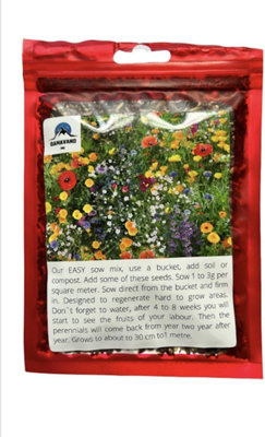 (1kg) Wild Flower Meadow Seeds Mix UK, Garden Best Seeds for Bees and Butterflies Habitat Contain Purely Wildflower Seeds